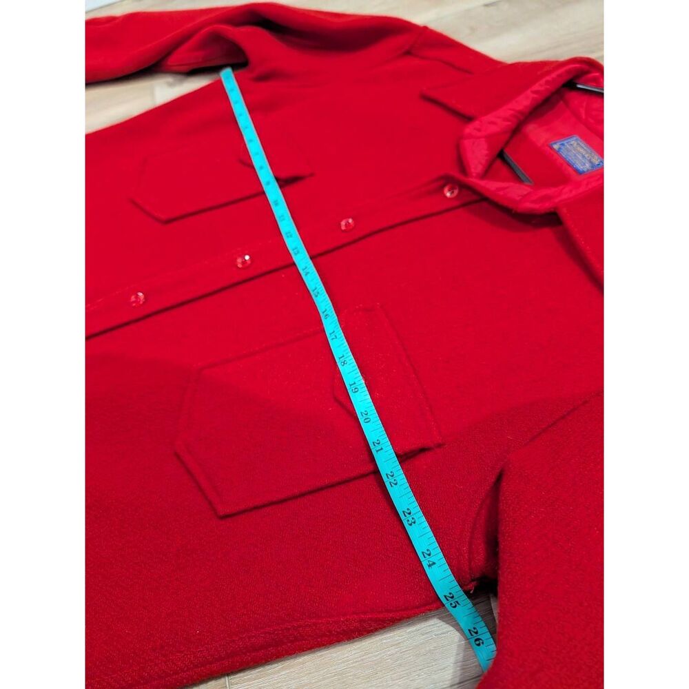 Vintage Pendleton Solid Red Cpo Wool Jacket Usa M… - image 5